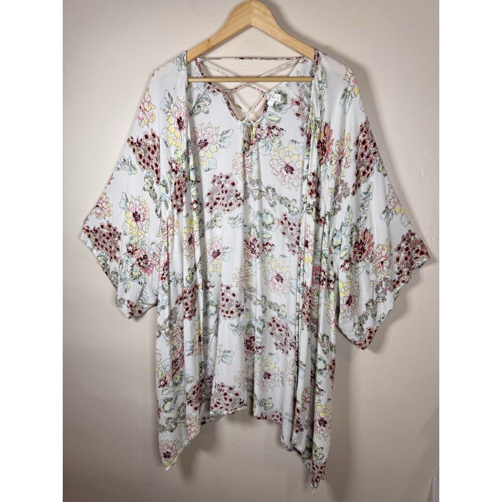 Urban Outfitters Womens Kimono Floral Swim Cover Up Duster Festival Boho XL